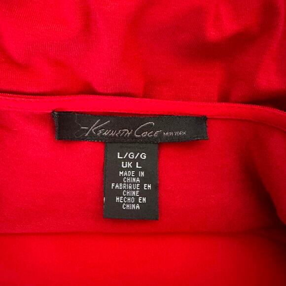 Womens Top Size Large Red Tank Top Ruffles Flowy Professional Party Indie - Picture 6 of 7